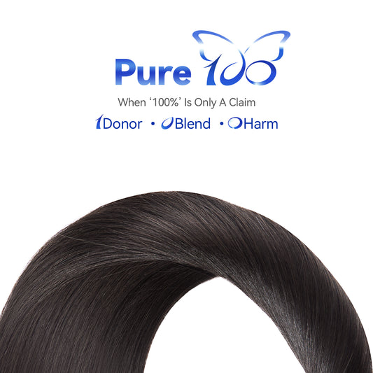 Butterfly Weft Hair Extensions Human Hair 18 inch 100g #1B Natural Black Hand Tied Weft Hair Extensions Human Hair Seamless Natural Look Professional Confident Look for Work & Beyond