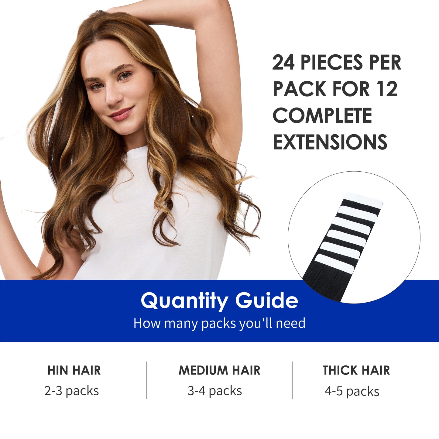 Tape in Hair Extensions Human Hair Black Tape in Extensions Real Human Hair Seamless Invisible Tape Straight Thick Natural Human Hair Extensions 72g 24pcs Jet Black Premium Luxury Quality