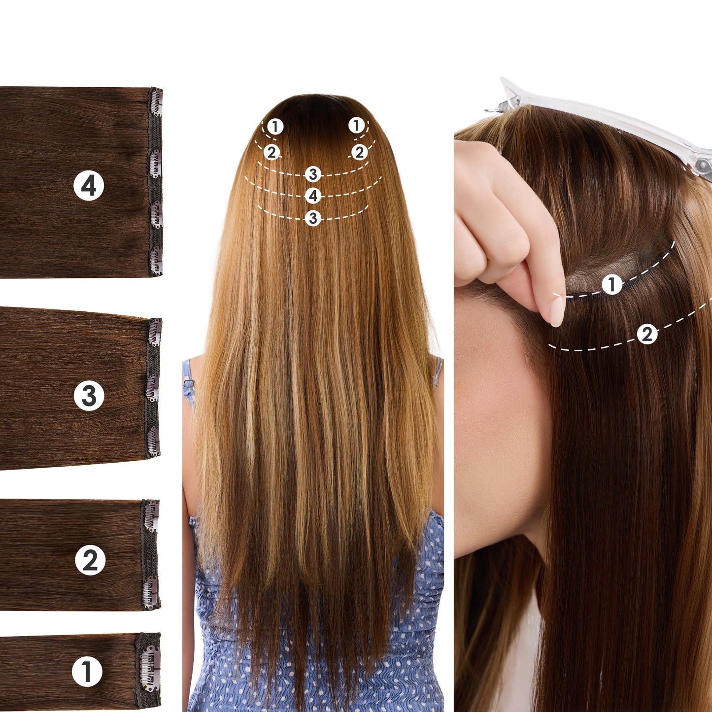 Clip in Hair Extensions Luxury Remy Human Hair Clip in Extensions Real Human Hair 120g 7pcs for Seamless Blending for Women #2 Dark Brown