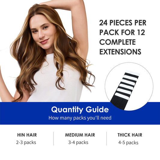 Tape in Hair Extensions Human Hair Black Tape in Extensions Real Human Hair Seamless Invisible Tape Straight Thick Natural Human Hair Extensions 72g 24pcs Jet Black Premium Luxury Quality
