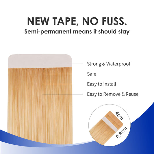Tape in Hair Extensions Human Hair Blonde Tape in Hair Extensions Human Hair Seamless Invisible Tape Real Human Hair Extensions Straight Thick 60g 24pcs Ash Blonde Premium Luxury Quality